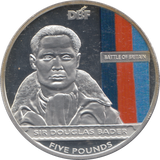 2010 SILVER PROOF FIVE POUNDS SIR DOUGLAS BADER