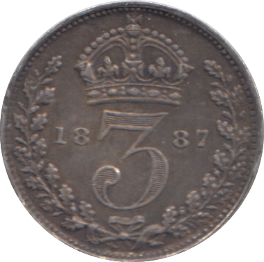 1887 THREEPENCE ( GVF )