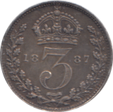 1887 THREEPENCE ( GVF )