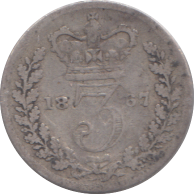 1867 THREEPENCE ( FINE )