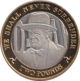 2019 SILVER PROOF WE SHALL NEVER SURRENDER TWO POUNDS ISLE OF MAN