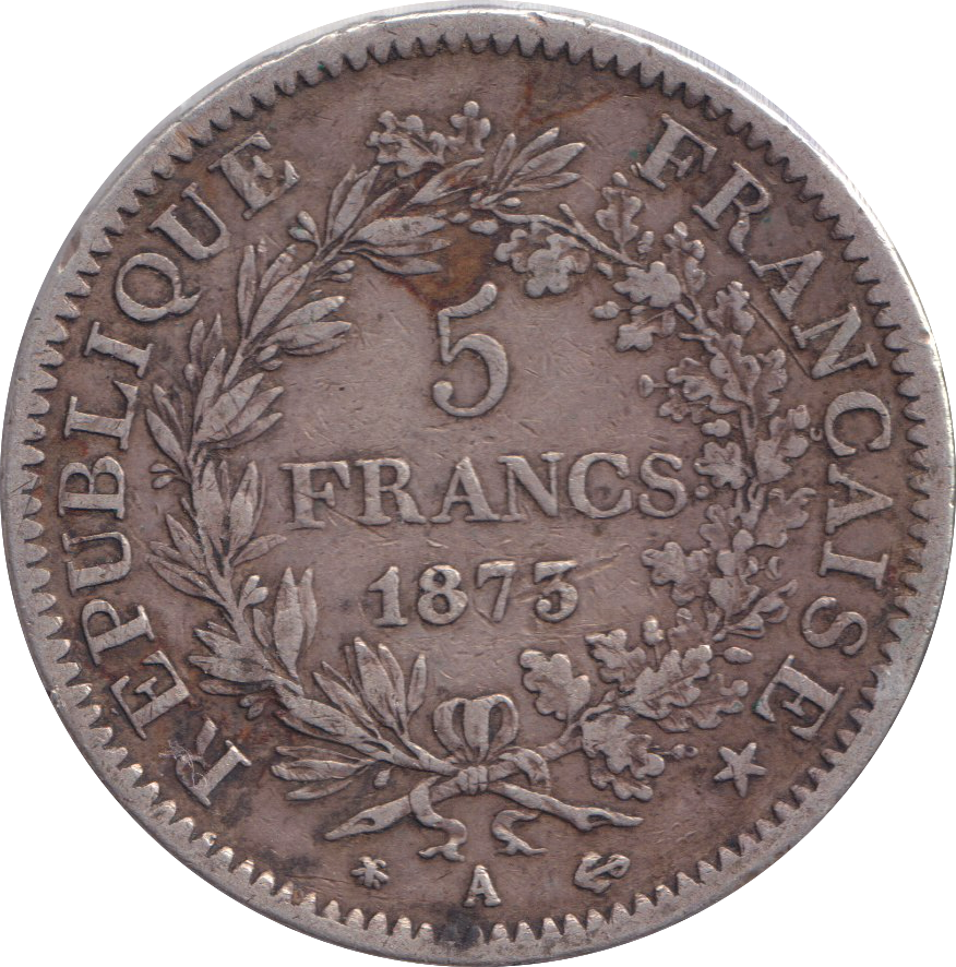 1875 SILVER 5 FRANCS FRANCE