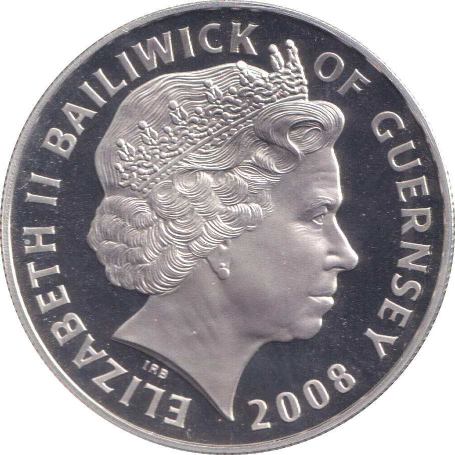 2008 SILVER PROOF FALKLANDS WAR FIVE POUNDS GUERNSEY
