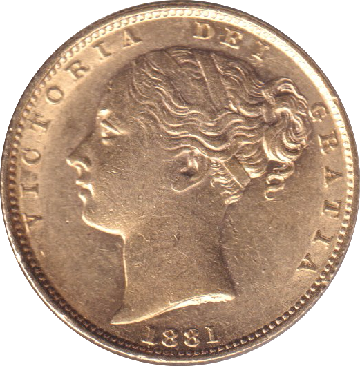 1881 GOLD SOVEREIGN ( EF )