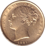 1881 GOLD SOVEREIGN ( EF )