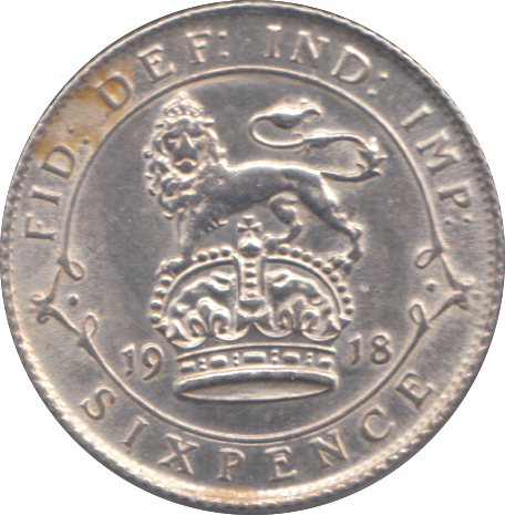1918 SIXPENCE ( AUNC )