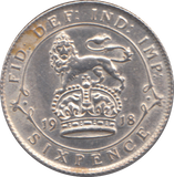 1918 SIXPENCE ( AUNC )