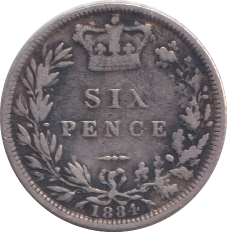1884 SIXPENCE ( GF )