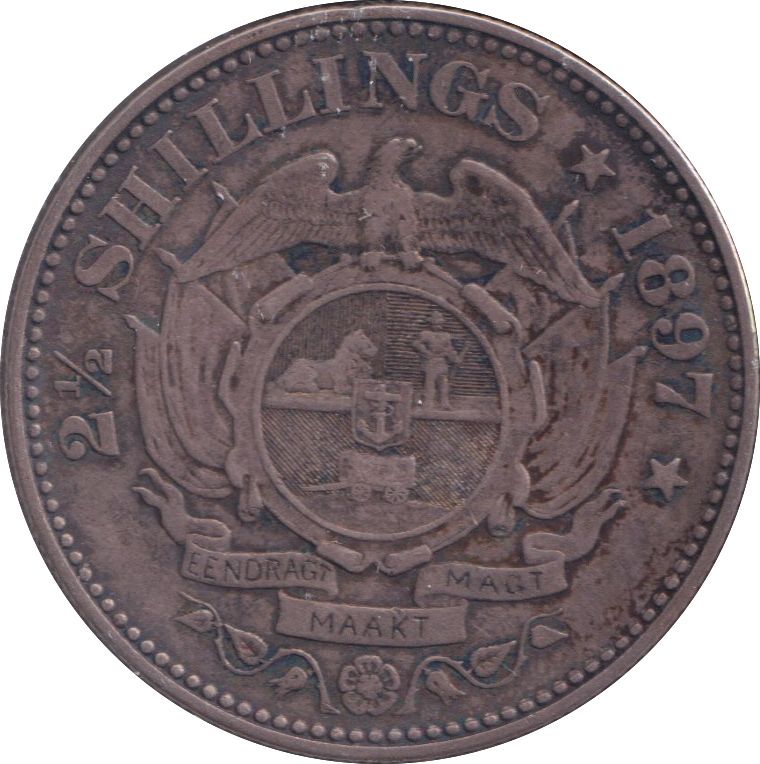 1897 SILVER 2 1/2 SHILLING SOUTH AFRICA