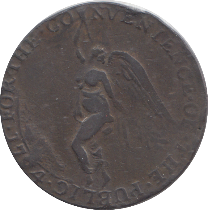 1794 CONVENIENCE OF THE PUBLIC  ANGEL SHEAF HALFPENNY TOKEN