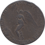 1794 CONVENIENCE OF THE PUBLIC  ANGEL SHEAF HALFPENNY TOKEN