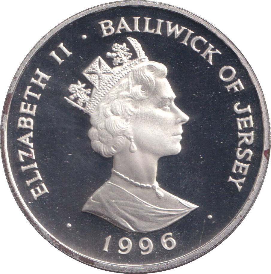 1996 SILVER PROOF TWO POUNDS JERSEY