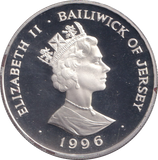 1996 SILVER PROOF TWO POUNDS JERSEY