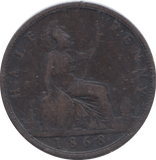 1868 HALFPENNY ( FINE )