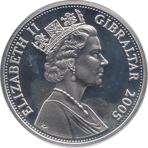 2005 SILVER PROOF FIVE POUNDS GIBRALTAR Ref. 7