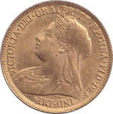 1897 GOLD HALF SOVEREIGN ( UNC )