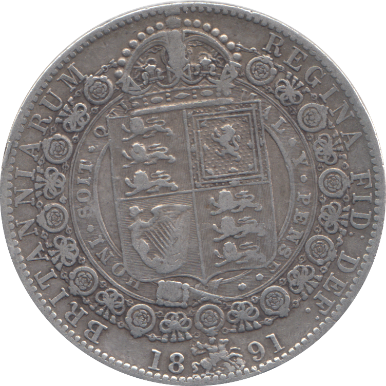 1891 HALFCROWN ( GF )