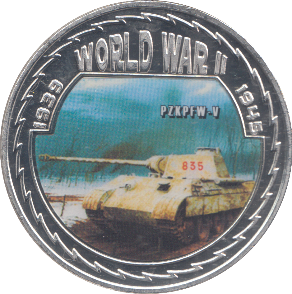 2019 SILVER PLATED WORLD WAR II COMMEMORATIVE COIN PZKPFW-V