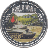 2019 SILVER PLATED WORLD WAR II COMMEMORATIVE COIN T 34 MEDIUM TANK