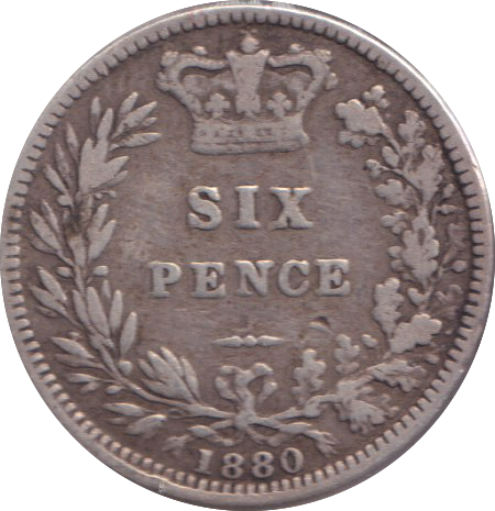 1880 SIXPENCE ( GF )