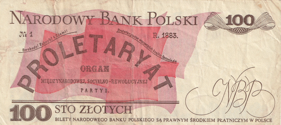 1883 POLAND 100 ZLOTYCH BANKNOTE REF-1665