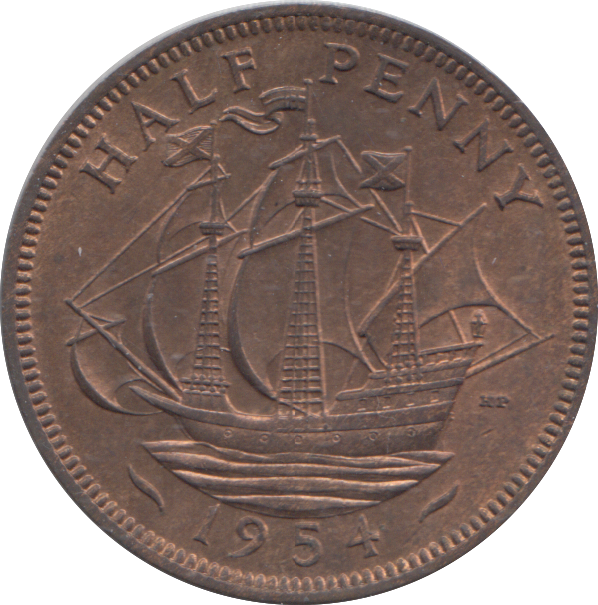 1954 HALF PENNY ( UNC )