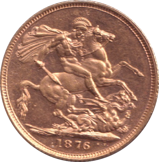 1876 GOLD SOVEREIGN ( AUNC )