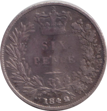 1842 SIXPENCE ( NF )