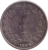 1842 SIXPENCE ( NF )