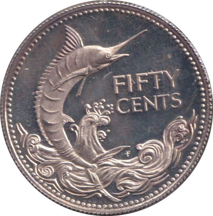1974 SILVER 50 CENTS BAHAMAS