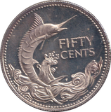 1974 SILVER 50 CENTS BAHAMAS