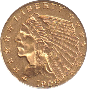 1909 GOLD 2 1/2 DOLLARS USA