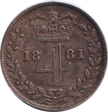 1881 MAUNDY FOURPENCE ( AUNC )