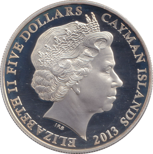 2013 SILVER PROOF 5 DOLLAR CAYMAN ISLANDS