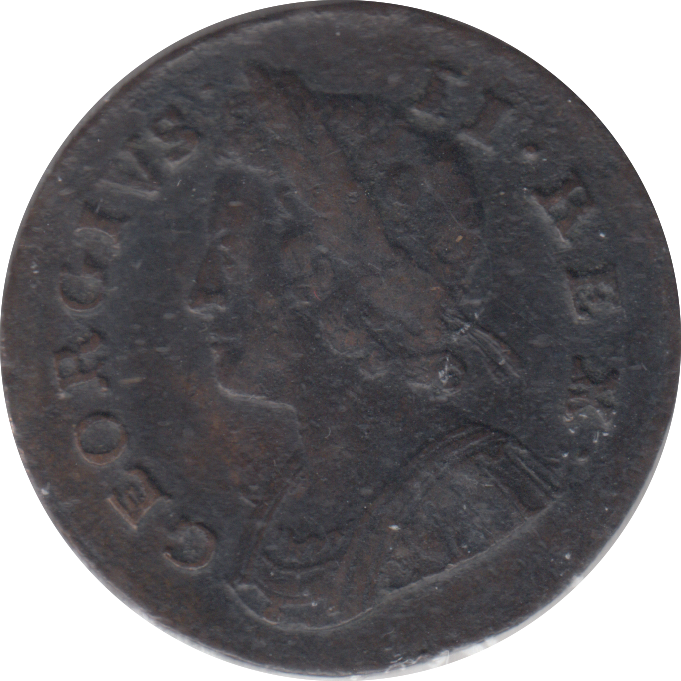 1739 GEORGE II HALFPENNY TOKEN ( VF )