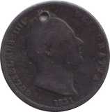 1831 HALFPENNY HOLED ( NF )