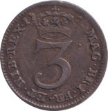 1727 MAUNDY THREEPENCE ( GVF )