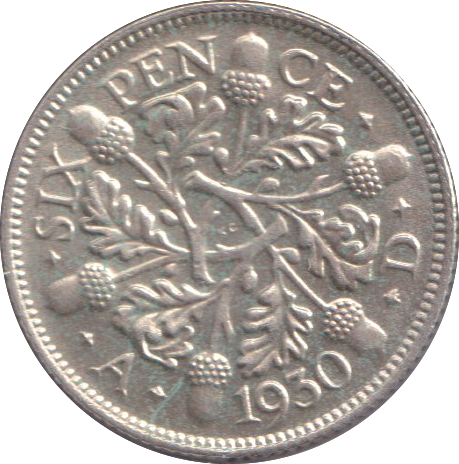 1930 SIXPENCE ( EF )
