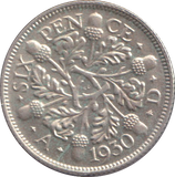 1930 SIXPENCE ( EF )