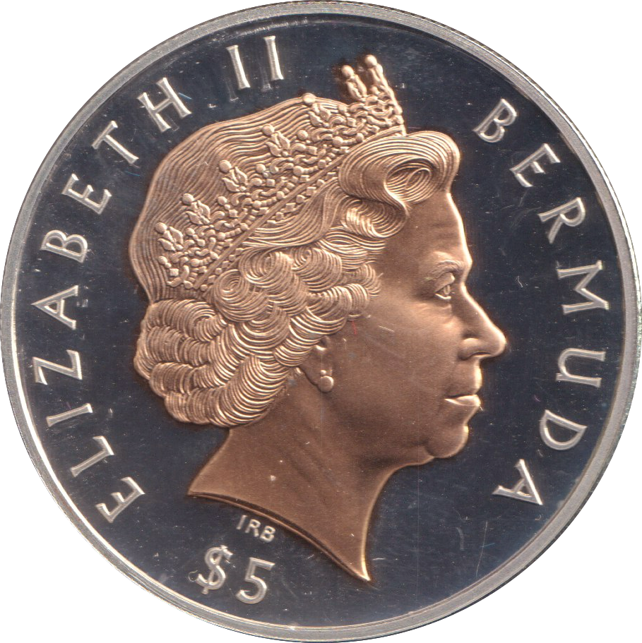 2003 SILVER PROOF FIVE DOLLAR BERMUDA