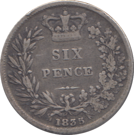 1835 SIXPENCE ( FINE )
