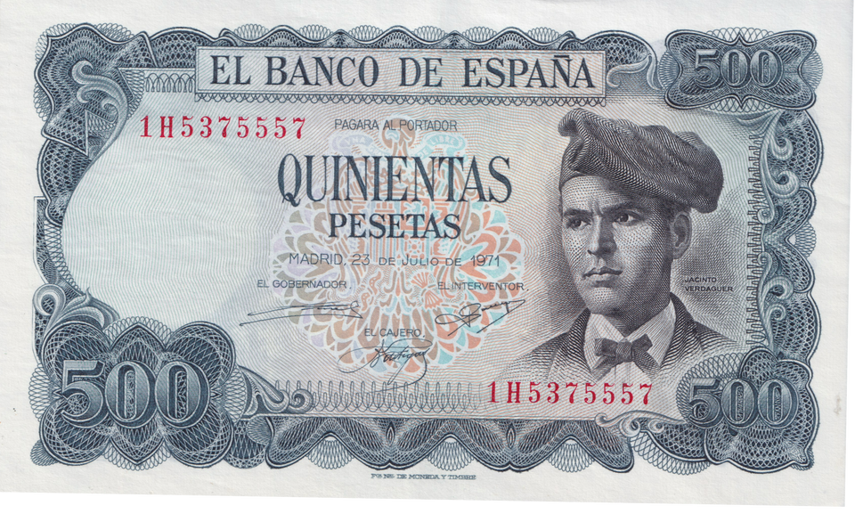 1971 500 PESTAST SPAIN BANKNOTE REF-1859