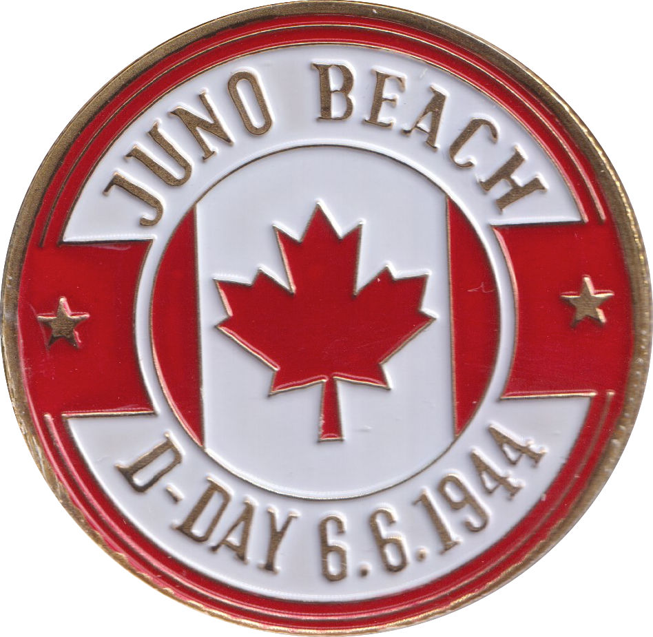 1944 MEDALLION D-DAY ENAMELLED JUNO BEACH CANADIAN FORCES