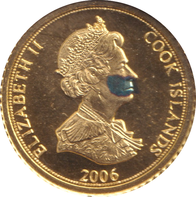 2006 GOLD PROOF ONE DOLLAR COOK ISLANDS