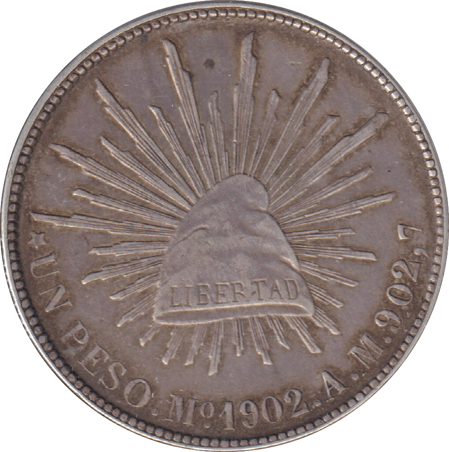 1902 SILVER 1 PESO MEXICO