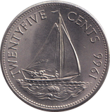 1966 25 CENTS BAHAMAS