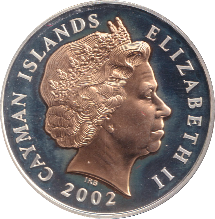 2002 SILVER PROOF TWO DOLLAR CAYMAN ISLANDS