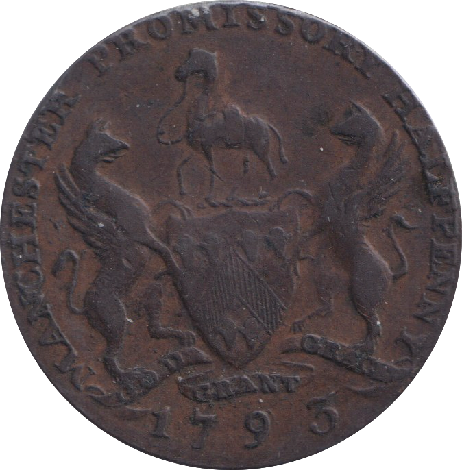 1793 HALF PENNY TOKEN EAST INDIA CO MANCHESTER