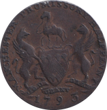 1793 HALF PENNY TOKEN EAST INDIA CO MANCHESTER
