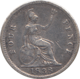 1838 FOURPENCE ( VF )